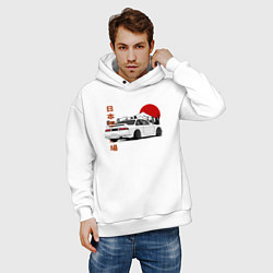 Толстовка оверсайз мужская Nissan Silvia S14 Sr20 Japan Car, цвет: белый — фото 2