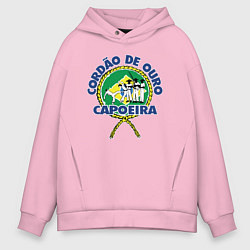 Толстовка оверсайз мужская Cordao de ouro Capoeira flag of Brazil, цвет: светло-розовый