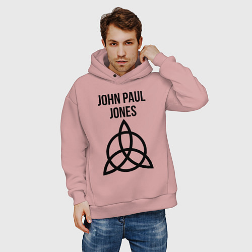 Мужское худи оверсайз John Paul Jones - Led Zeppelin - legend / Пыльно-розовый – фото 3