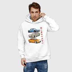 Толстовка оверсайз мужская RX7 FD FC RX8 Rotary, цвет: белый — фото 2