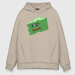 Толстовка оверсайз мужская Грустный Пепе сыр, цвет: миндальный