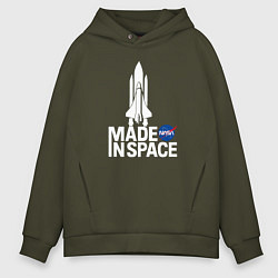 Толстовка оверсайз мужская Nasa - made in space, цвет: хаки