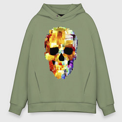 Толстовка оверсайз мужская Color skull - sketch, цвет: авокадо
