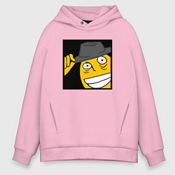 Толстовка оверсайз мужская Рофлан здарова, цвет: светло-розовый