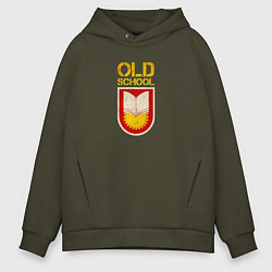 Толстовка оверсайз мужская Old School emblem, цвет: хаки