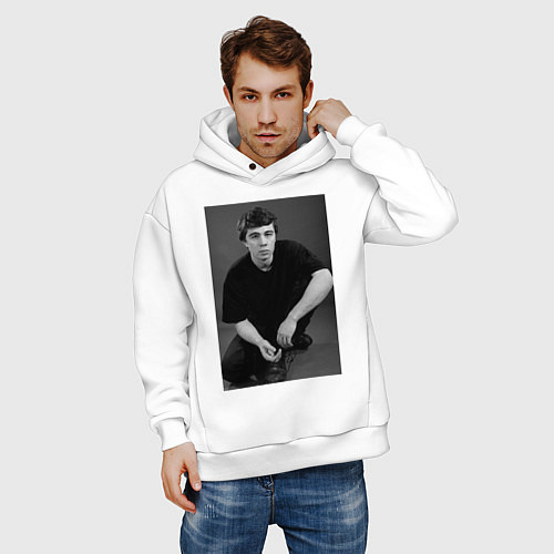 Мужское худи оверсайз Актёр Сергей Бодров-младший / Белый – фото 3