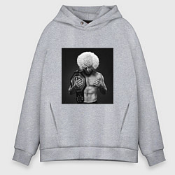 Толстовка оверсайз мужская Хабиб Нурмагомедов чемпион, цвет: меланж