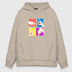 Толстовка оверсайз мужская Сhаinsaw Mаn, цвет: миндальный