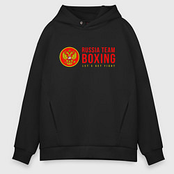 Толстовка оверсайз мужская Lets get boxing, цвет: черный