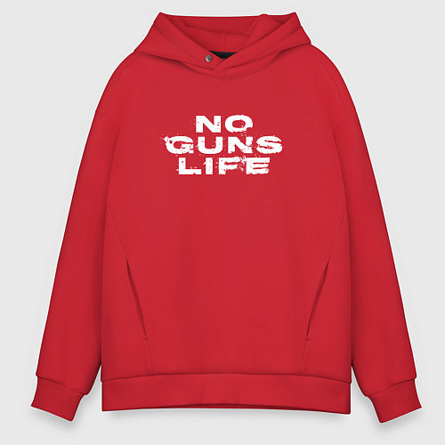 Мужское худи оверсайз No Guns Life лого / Красный – фото 1