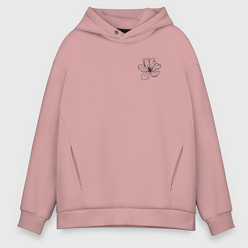 Мужское худи оверсайз Hibiscus / Пыльно-розовый – фото 1