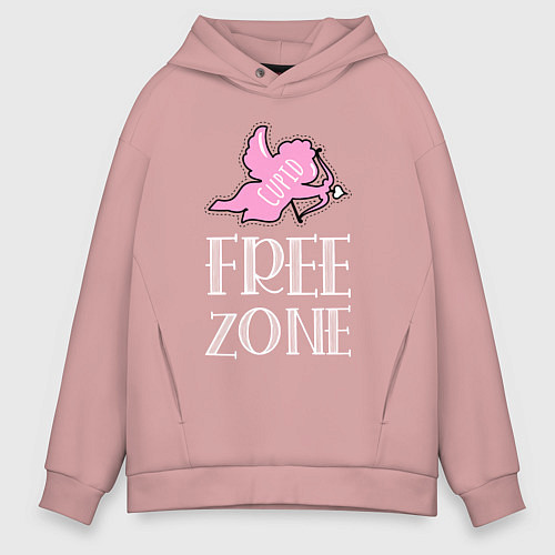 Мужское худи оверсайз Cupid free zone / Пыльно-розовый – фото 1