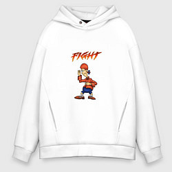 Толстовка оверсайз мужская Джимми Гокинс-fight, цвет: белый