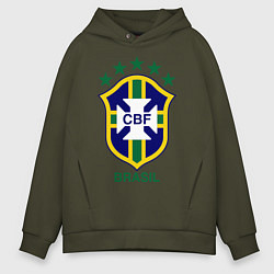 Толстовка оверсайз мужская Brasil CBF, цвет: хаки