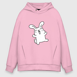 Толстовка оверсайз мужская Happy Bunny, цвет: светло-розовый
