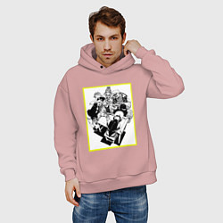 Толстовка оверсайз мужская Семья Дэвида - Киберпанк бегущий по краю, цвет: пыльно-розовый — фото 2