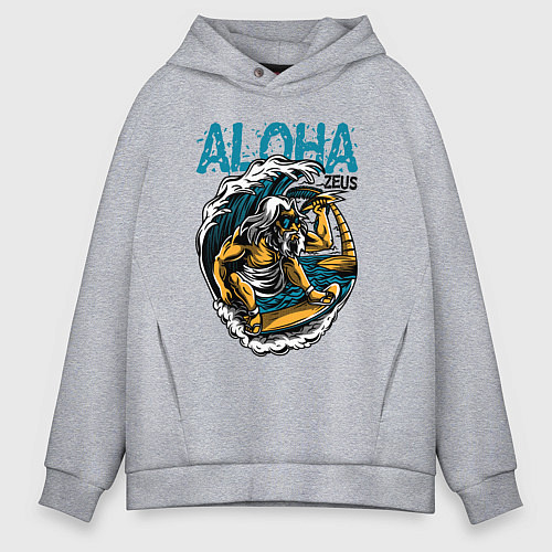 Мужское худи оверсайз Зевс серфингист / Меланж – фото 1
