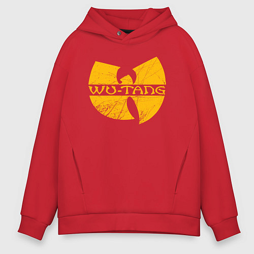 Мужское худи оверсайз Wu scratches logo / Красный – фото 1