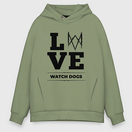 Мужское худи оверсайз Watch Dogs love classic / Авокадо – фото 1