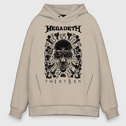 Толстовка оверсайз мужская Megadeth Thirteen, цвет: миндальный