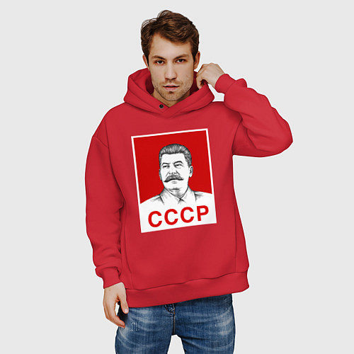 Мужское худи оверсайз Сталин-СССР / Красный – фото 3