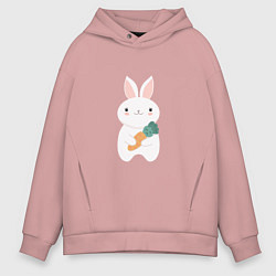 Толстовка оверсайз мужская Carrot rabbit, цвет: пыльно-розовый
