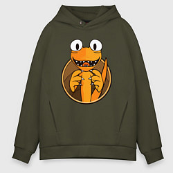 Толстовка оверсайз мужская Радужные друзья: Оранжевый, цвет: хаки