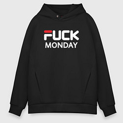 Толстовка оверсайз мужская Fuck monday, fila, anti-brand, цвет: черный