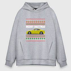 Толстовка оверсайз мужская Merry Driftmas Nissan Silvia S15 Ugly Sweater, цвет: меланж