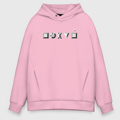 Мужское худи оверсайз Секретное слово / Светло-розовый – фото 1