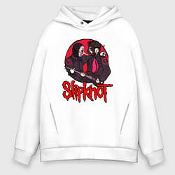 Толстовка оверсайз мужская Slipknot rock, цвет: белый