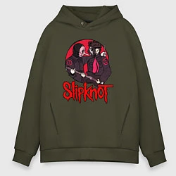Толстовка оверсайз мужская Slipknot rock, цвет: хаки