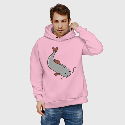 Мужское худи оверсайз Coм / Светло-розовый – фото 3