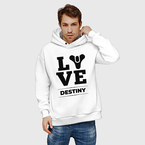 Мужское худи оверсайз Destiny love classic / Белый – фото 3