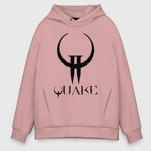 Мужское худи оверсайз Quake II logo / Пыльно-розовый – фото 1