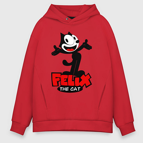 Мужское худи оверсайз Felix the cat / Красный – фото 1