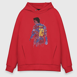Толстовка оверсайз мужская Color Messi, цвет: красный