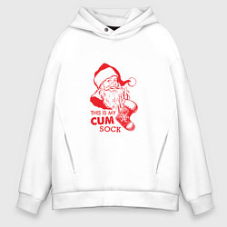 Толстовка оверсайз мужская My cum sock, цвет: белый