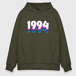 Толстовка оверсайз мужская Made in 1994 vintage art, цвет: хаки