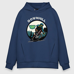 Толстовка оверсайз мужская Downhill Extreme Sport, цвет: тёмно-синий