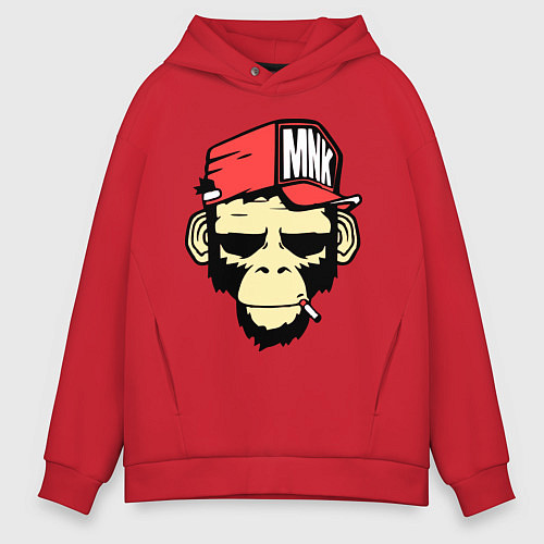Мужское худи оверсайз Monkey Swag / Красный – фото 1