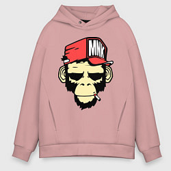 Толстовка оверсайз мужская Monkey Swag, цвет: пыльно-розовый