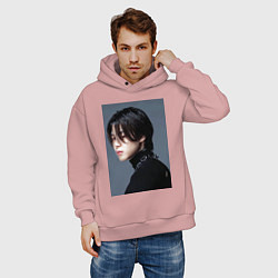 Толстовка оверсайз мужская Dark side Jimin, цвет: пыльно-розовый — фото 2