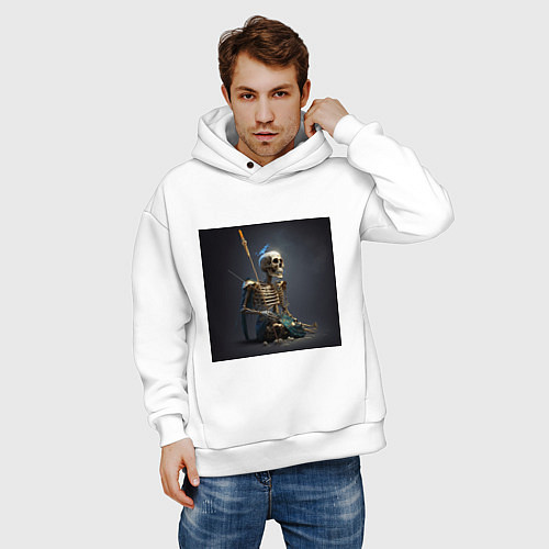 Мужское худи оверсайз Законченная жизнь / Белый – фото 3