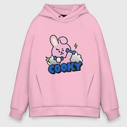 Толстовка оверсайз мужская Cooky BT21 Jungkook, цвет: светло-розовый