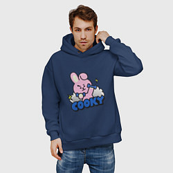 Толстовка оверсайз мужская Cooky BT21 Jungkook, цвет: тёмно-синий — фото 2