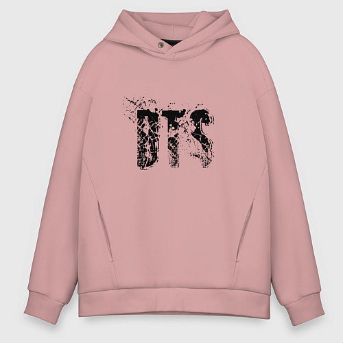 Мужское худи оверсайз BTS logo / Пыльно-розовый – фото 1