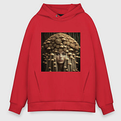 Толстовка оверсайз мужская Девушка гриб, цвет: красный