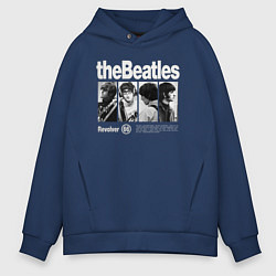 Толстовка оверсайз мужская The Beatles rock, цвет: тёмно-синий
