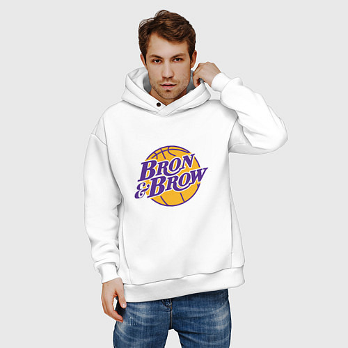Мужское худи оверсайз Bron & Brow / Белый – фото 3